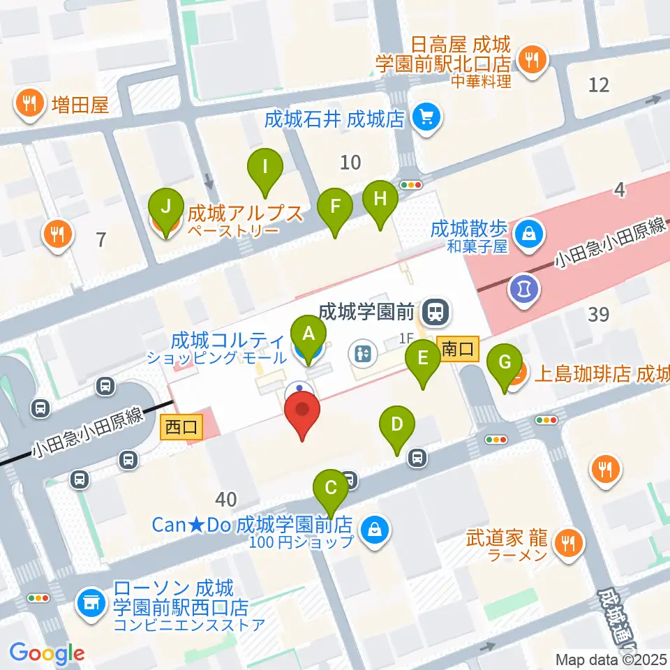 成城ミュージックアカデミー周辺のカフェ一覧地図