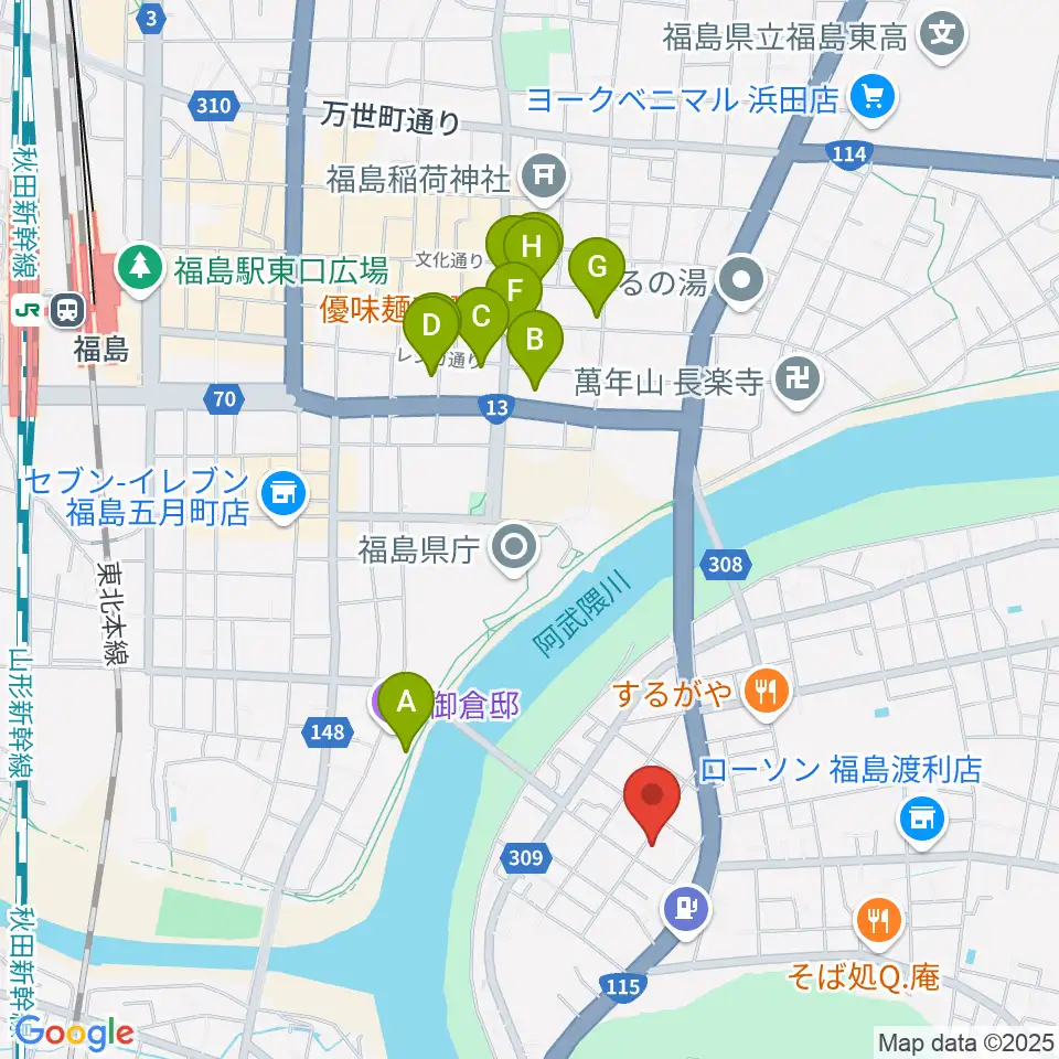 レコーディングスタジオ・スイッチ周辺のカフェ一覧地図