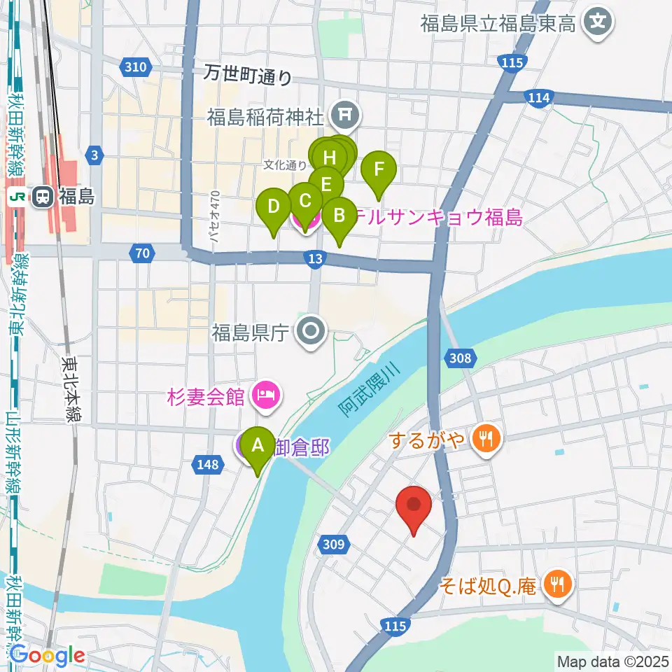 レコーディングスタジオ・スイッチ周辺のカフェ一覧地図