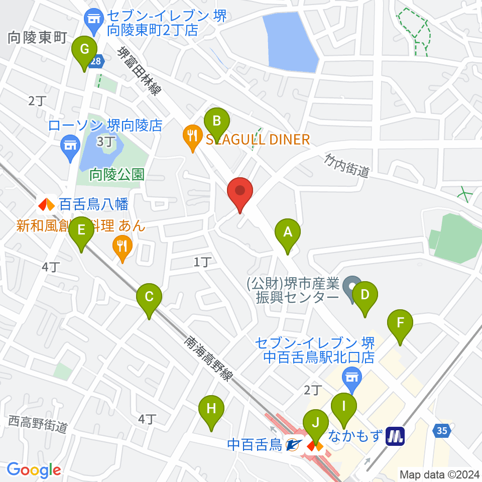 音楽スタジオmoa周辺のカフェ一覧地図