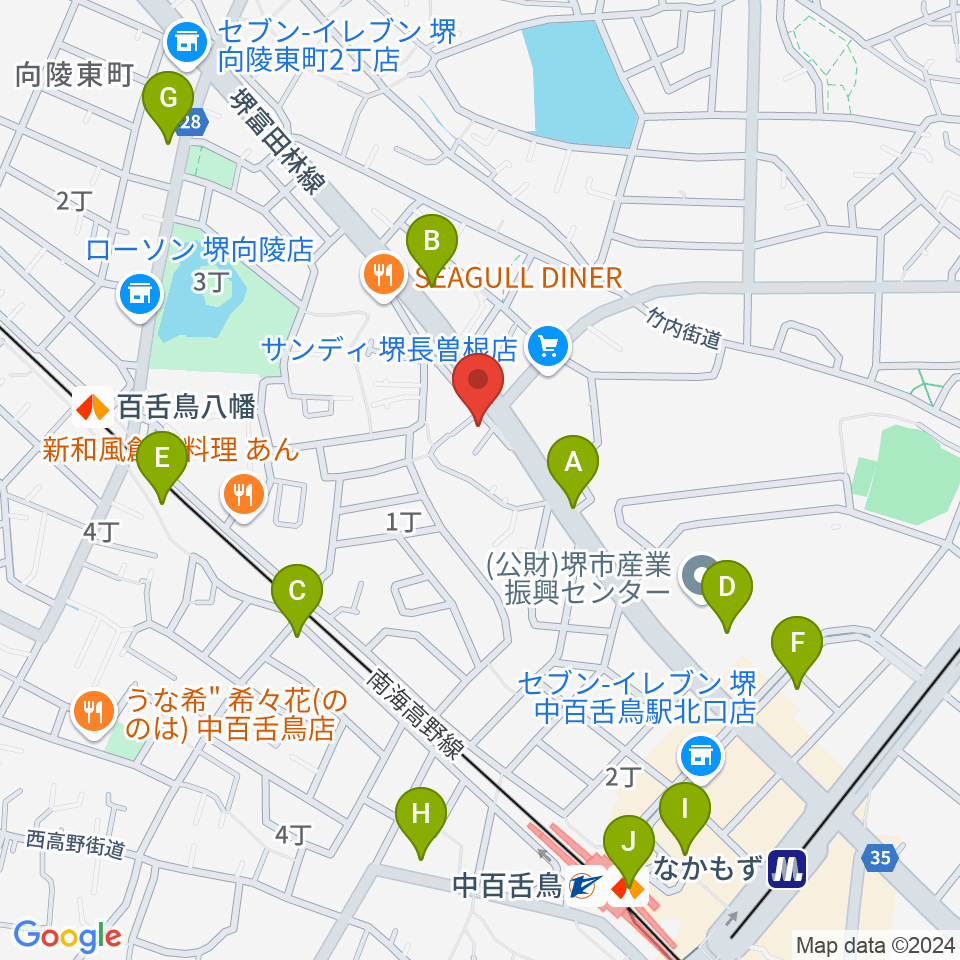 音楽スタジオmoa周辺のカフェ一覧地図