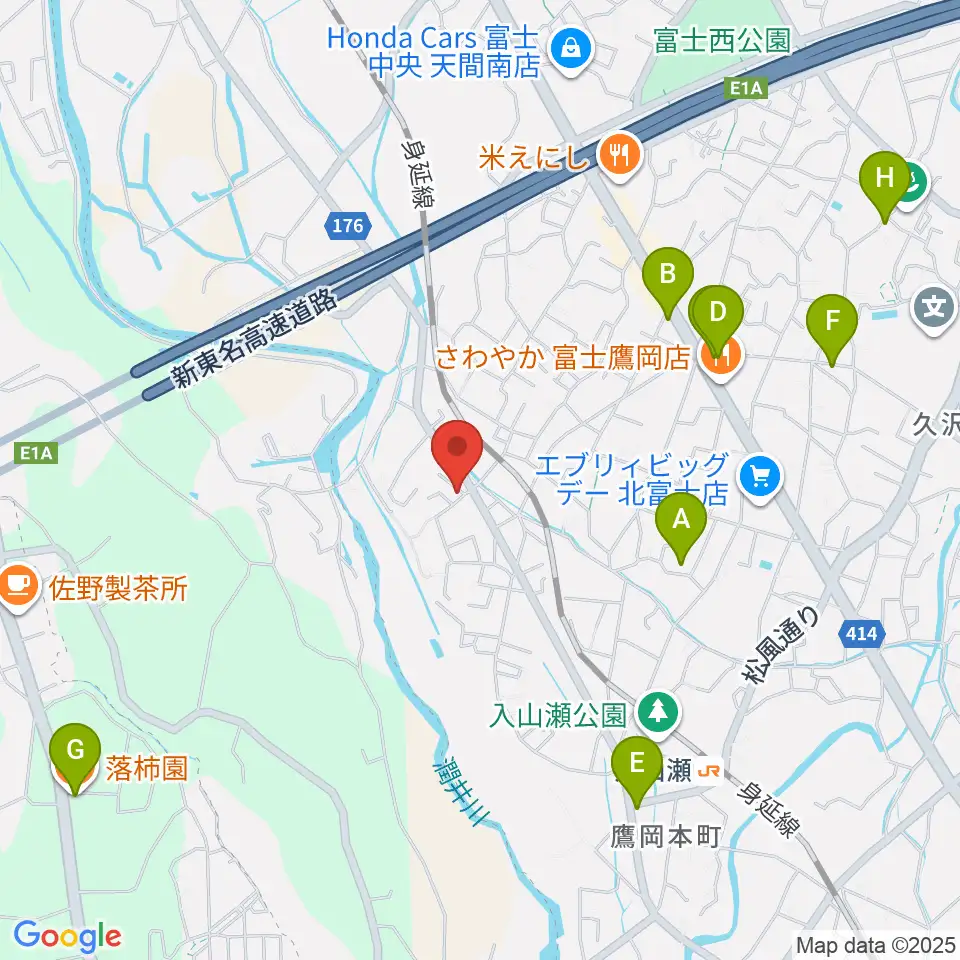 ウスイ音楽教室周辺のカフェ一覧地図
