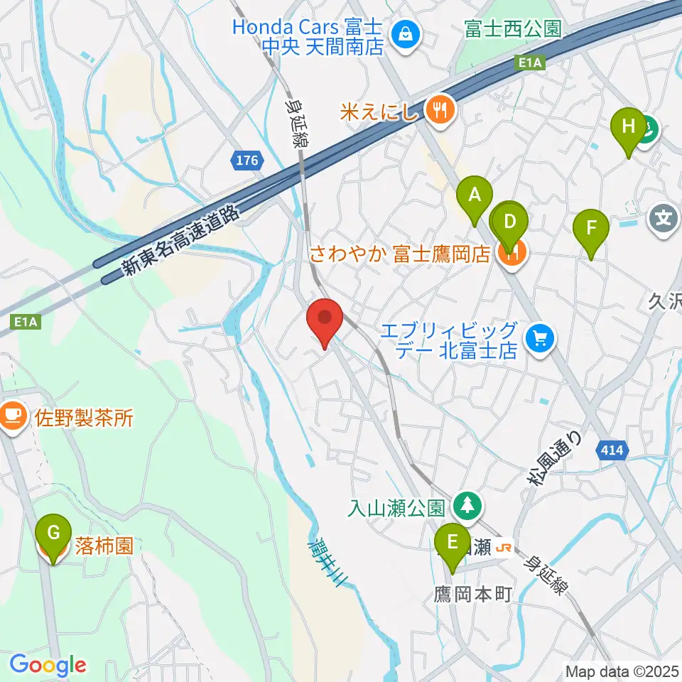 ウスイ音楽教室周辺のカフェ一覧地図
