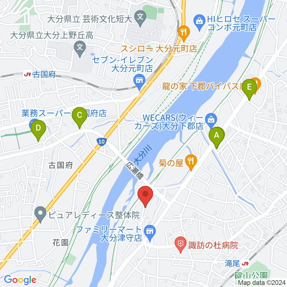 大分studio AFRO周辺のカフェ一覧地図