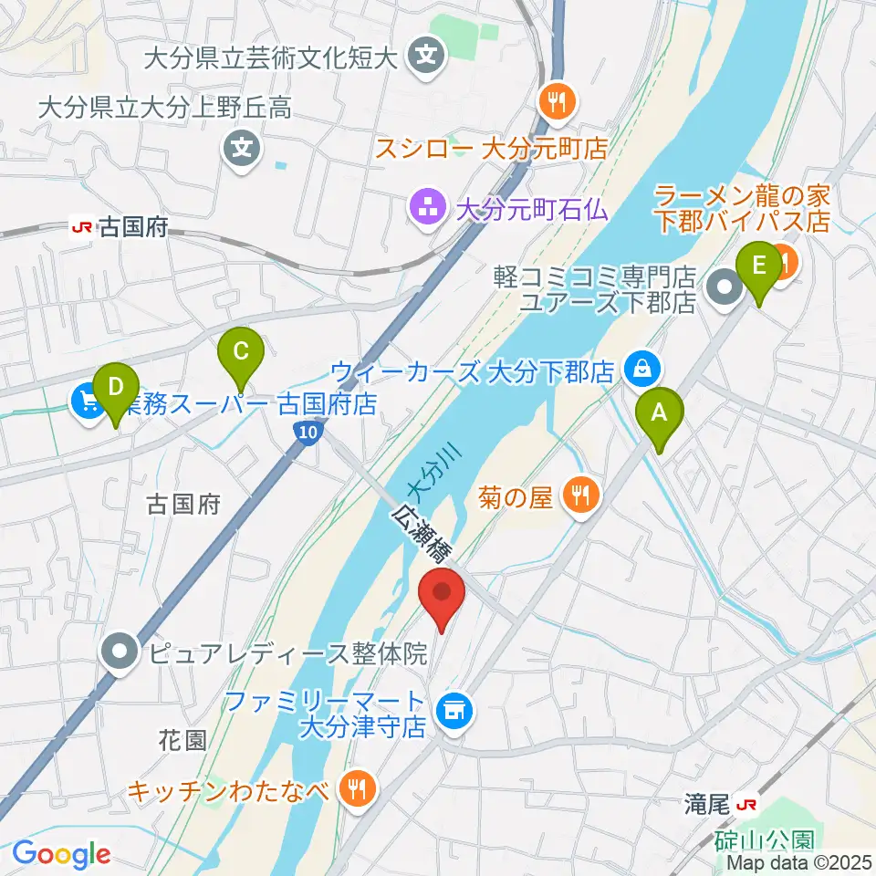 大分studio AFRO周辺のカフェ一覧地図