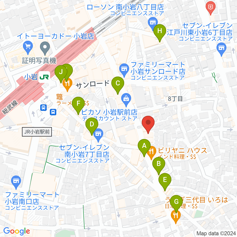 小岩STUDIO 2 TIMES周辺のカフェ一覧地図