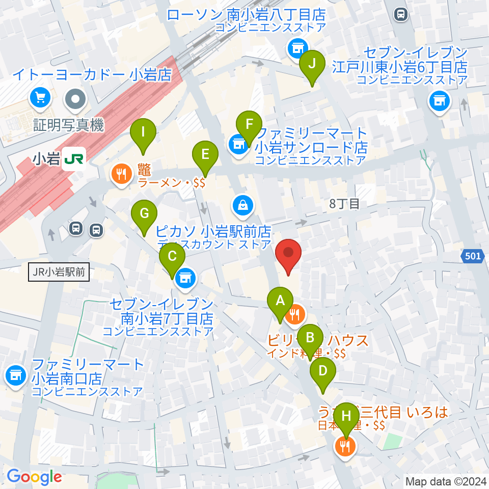 小岩STUDIO 2 TIMES周辺のカフェ一覧地図