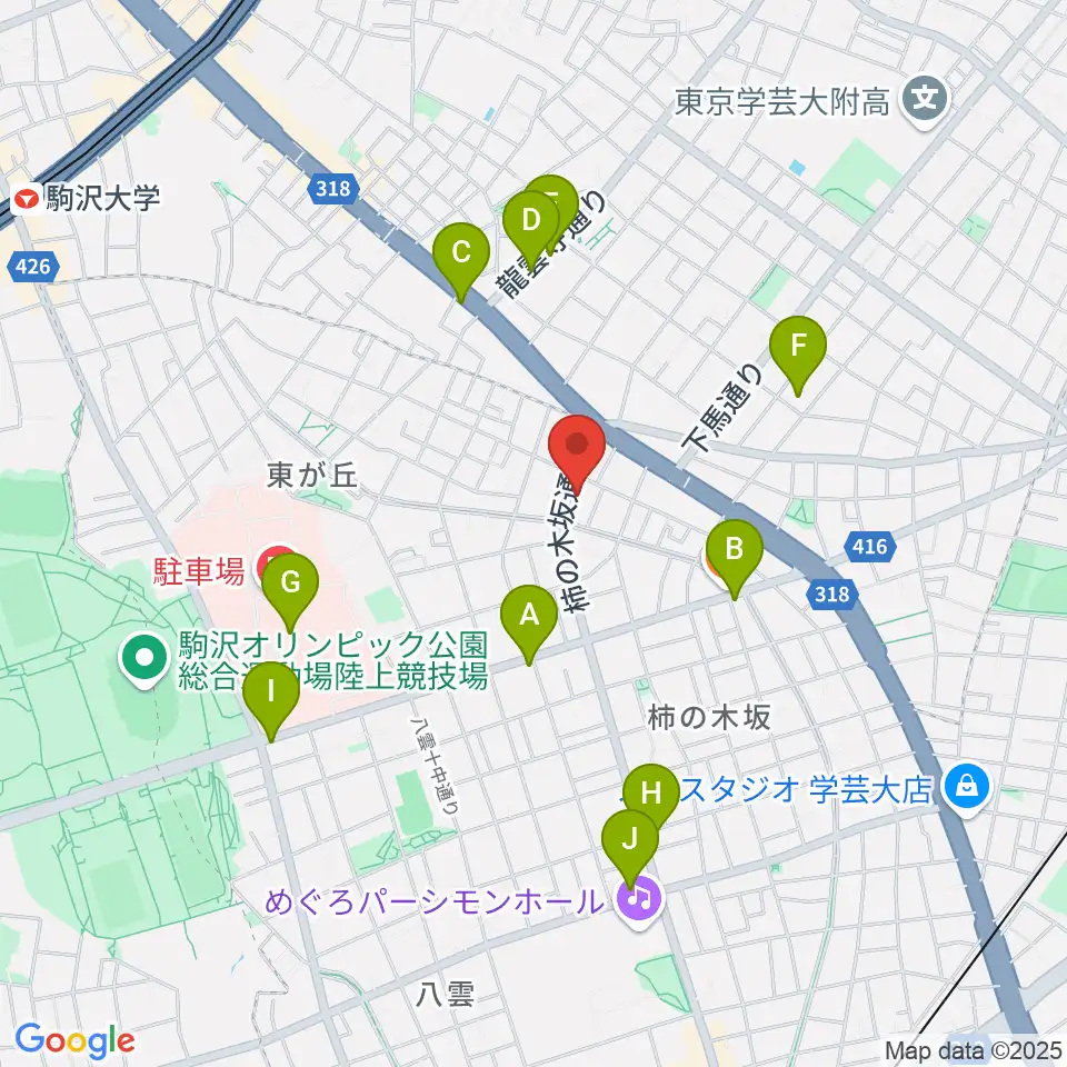スタジオサーカス周辺のカフェ一覧地図