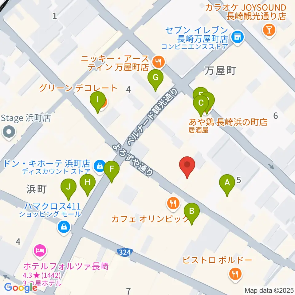 レイグルーム・ミュージック周辺のカフェ一覧地図
