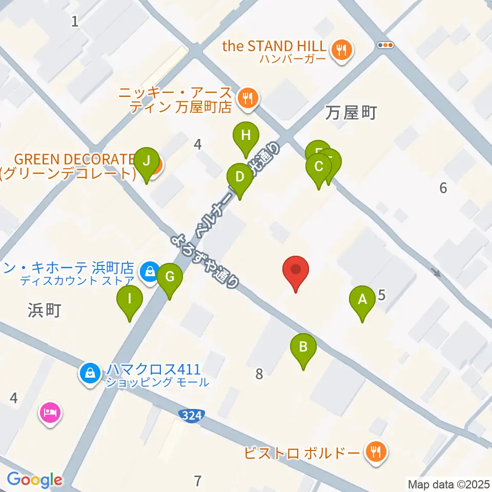 レイグルーム・ミュージック周辺のカフェ一覧地図