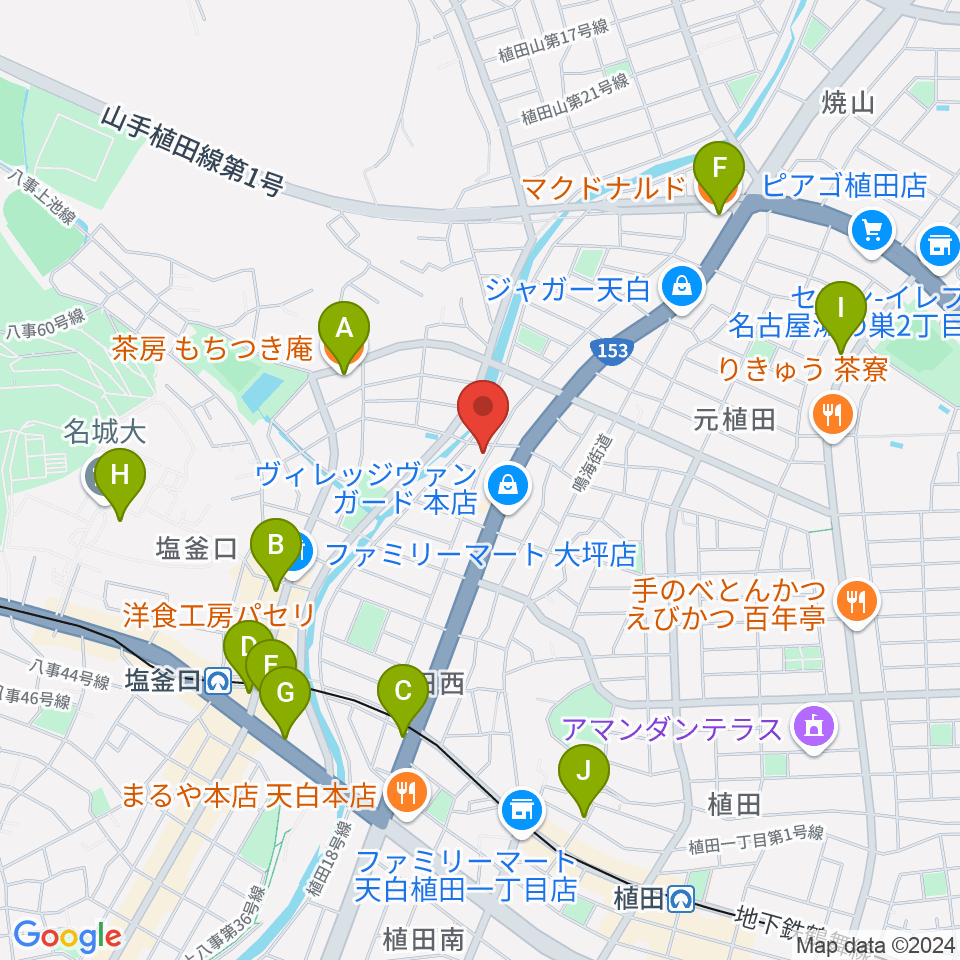 ゼロスタジオ周辺のカフェ一覧地図