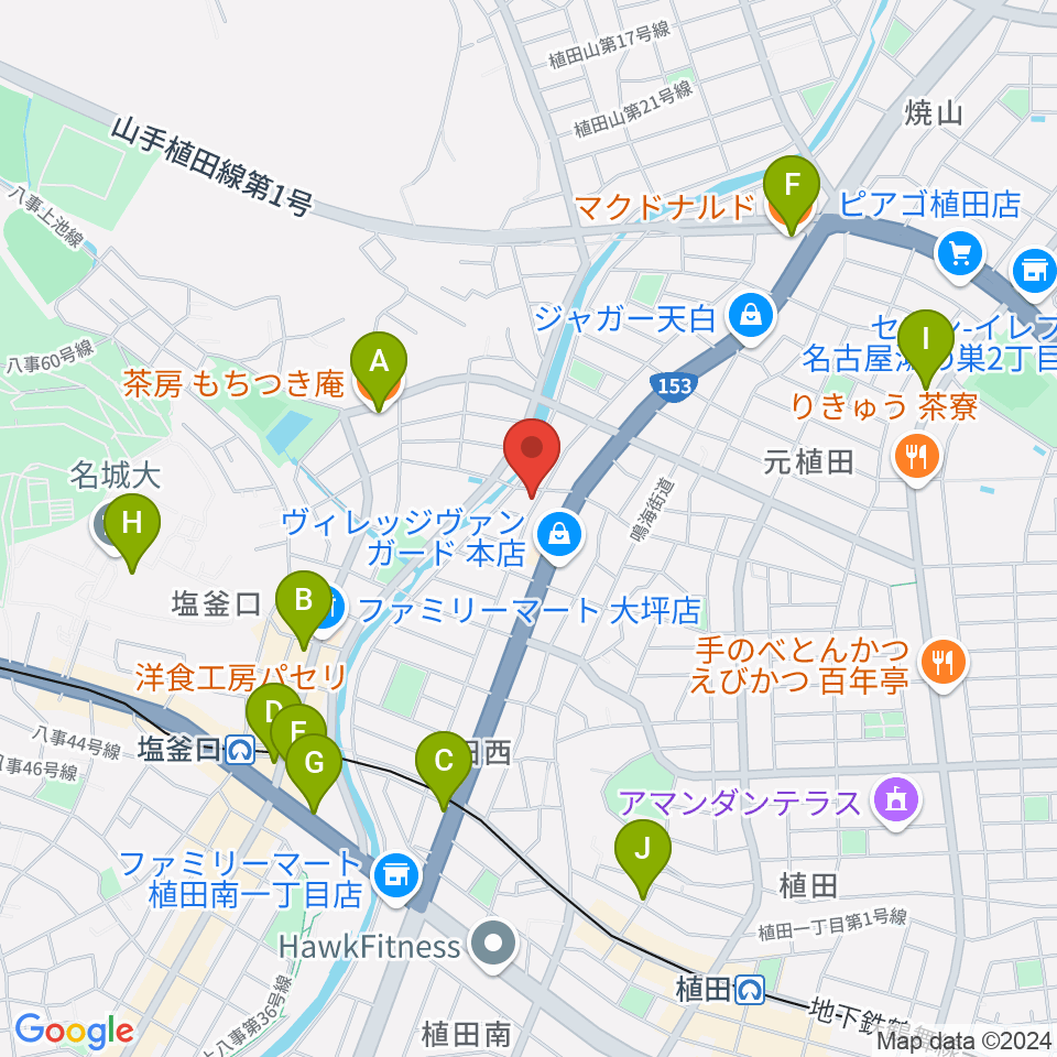 ゼロスタジオ周辺のカフェ一覧地図