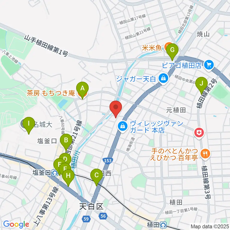ゼロスタジオ周辺のカフェ一覧地図
