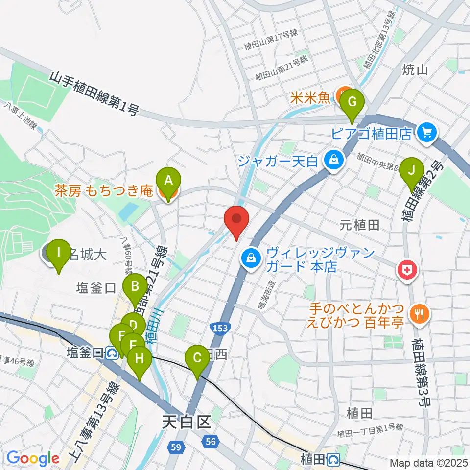 ゼロスタジオ周辺のカフェ一覧地図