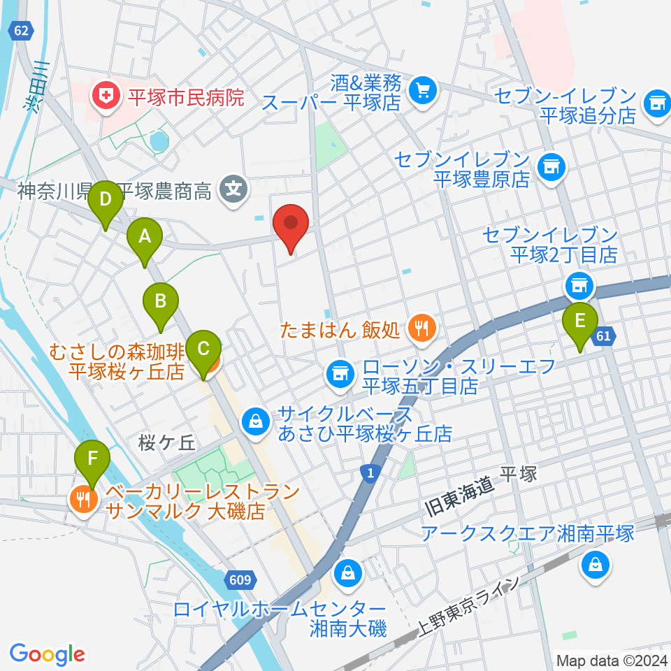 グーバス ミュージックインストゥルメンツ周辺のカフェ一覧地図