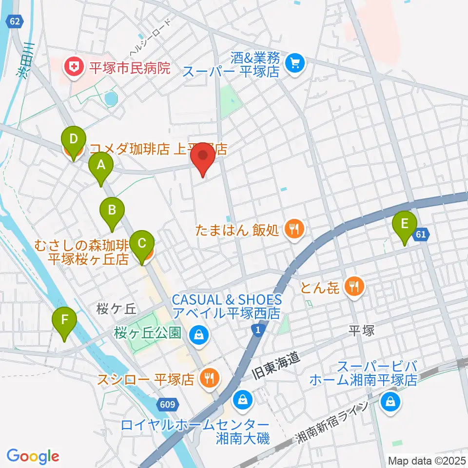 グーバス ミュージックインストゥルメンツ周辺のカフェ一覧地図