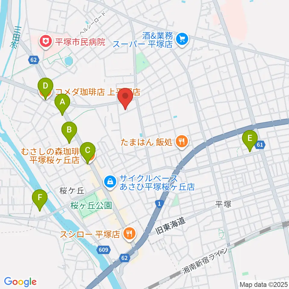 グーバス ミュージックインストゥルメンツ周辺のカフェ一覧地図