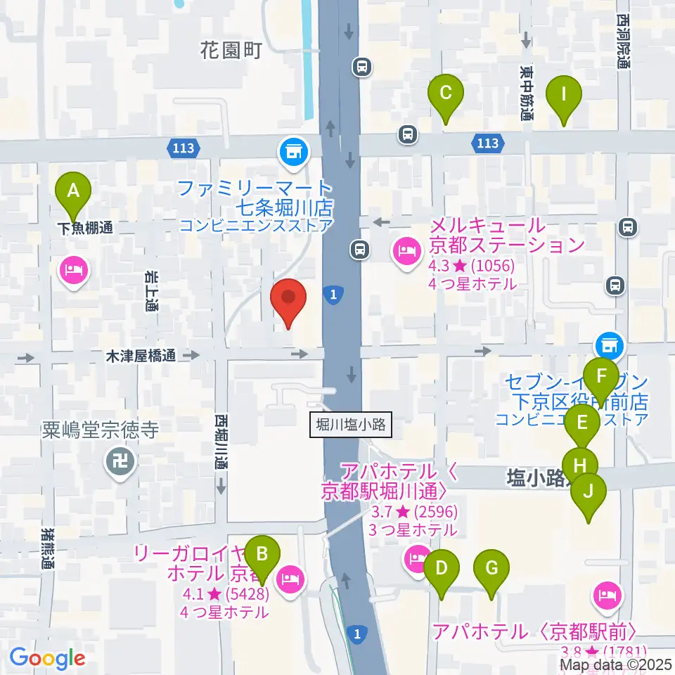 コントラバス工房 角本周辺のカフェ一覧地図