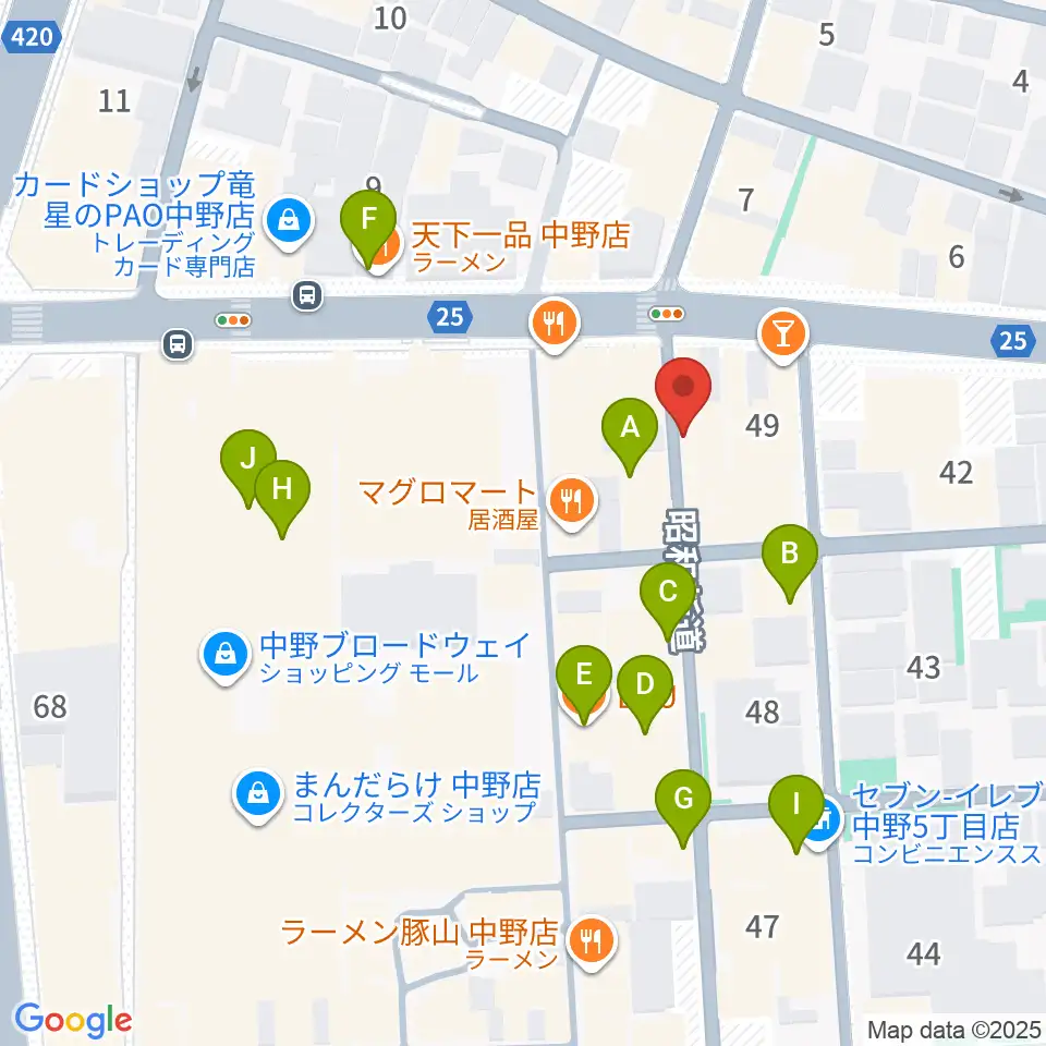 デイバイデイ周辺のカフェ一覧地図