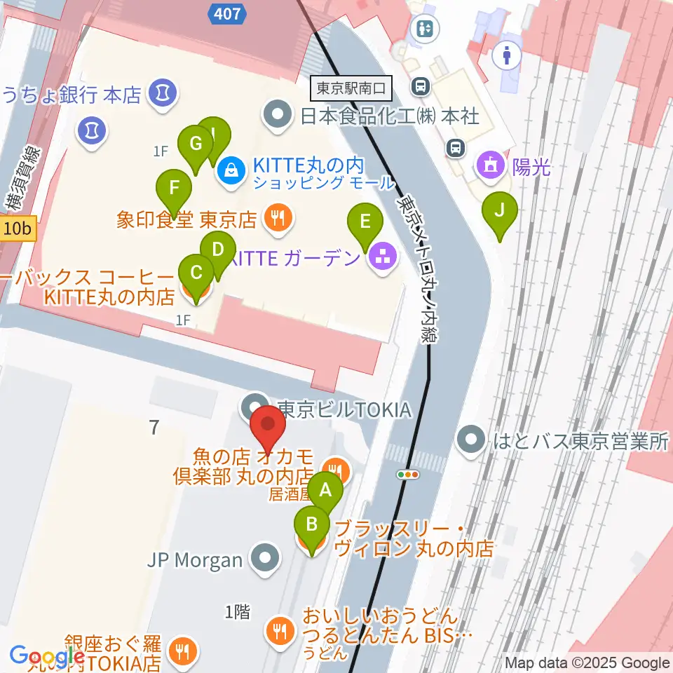 東京丸の内コットンクラブ周辺のカフェ一覧地図