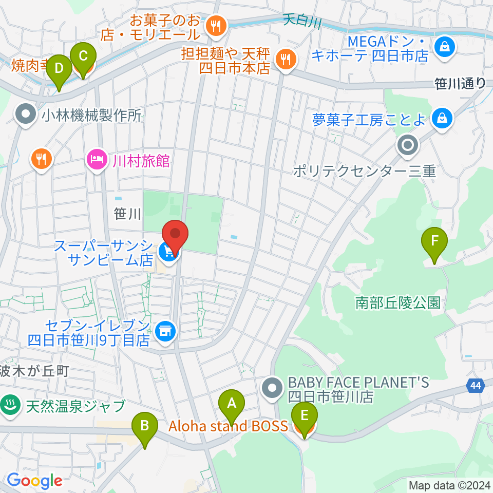 ジェシーズ周辺のカフェ一覧地図