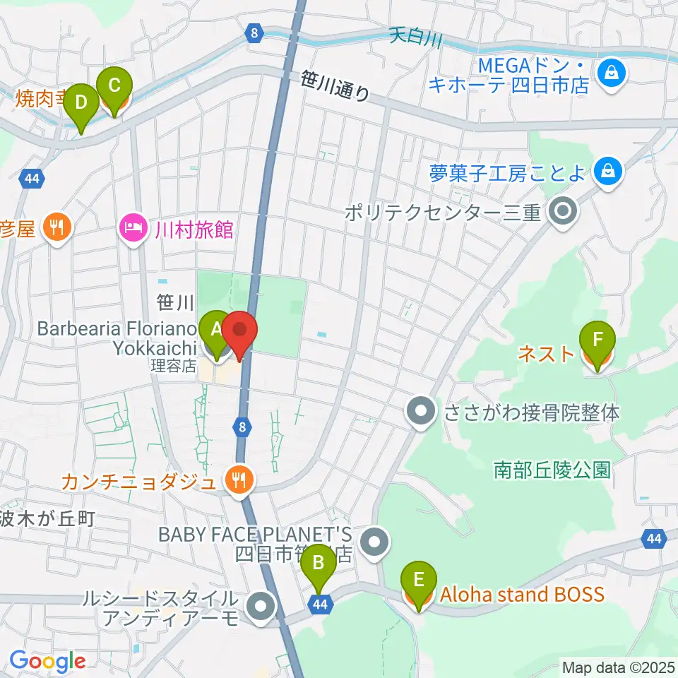 ジェシーズ周辺のカフェ一覧地図