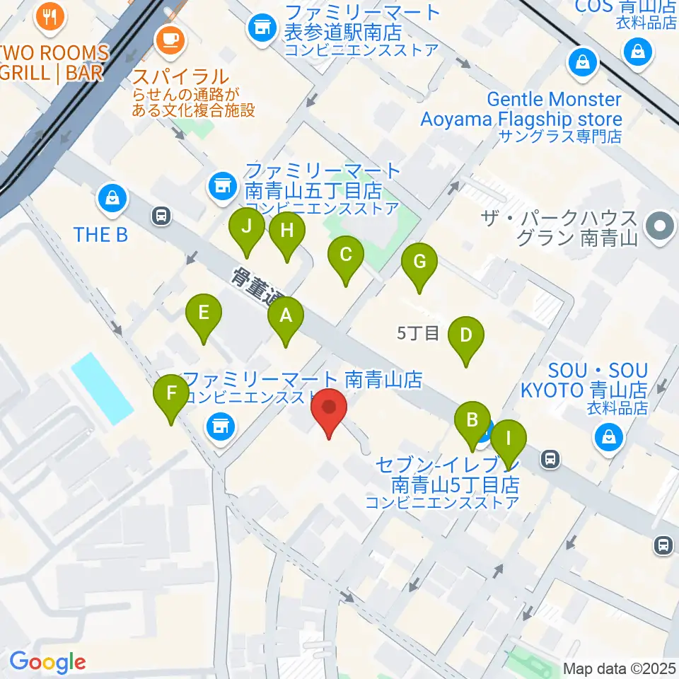 JBG音楽院 東京校周辺のカフェ一覧地図