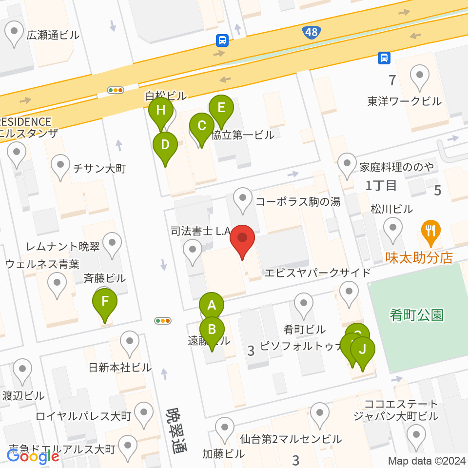 ケーズスタジオ周辺のカフェ一覧地図