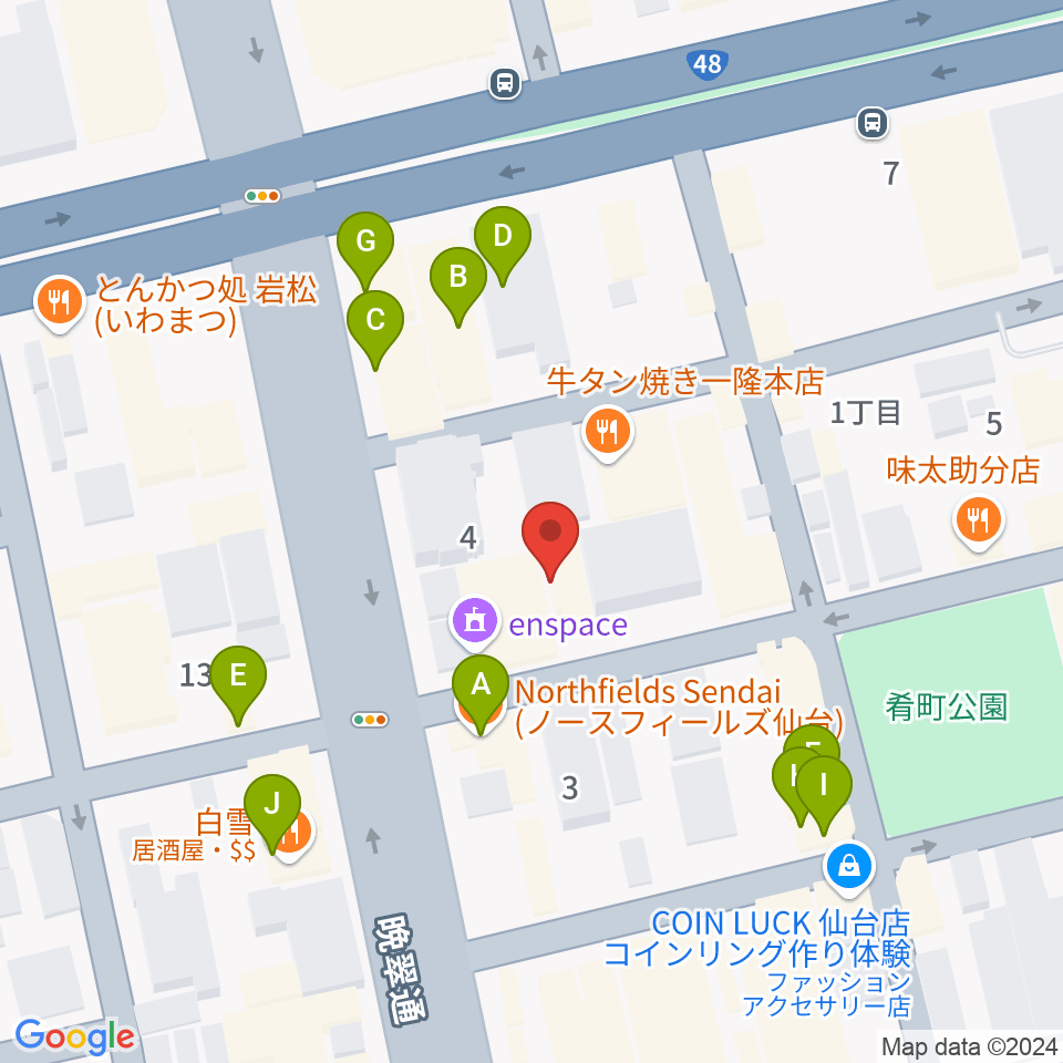 ケーズスタジオ周辺のカフェ一覧地図