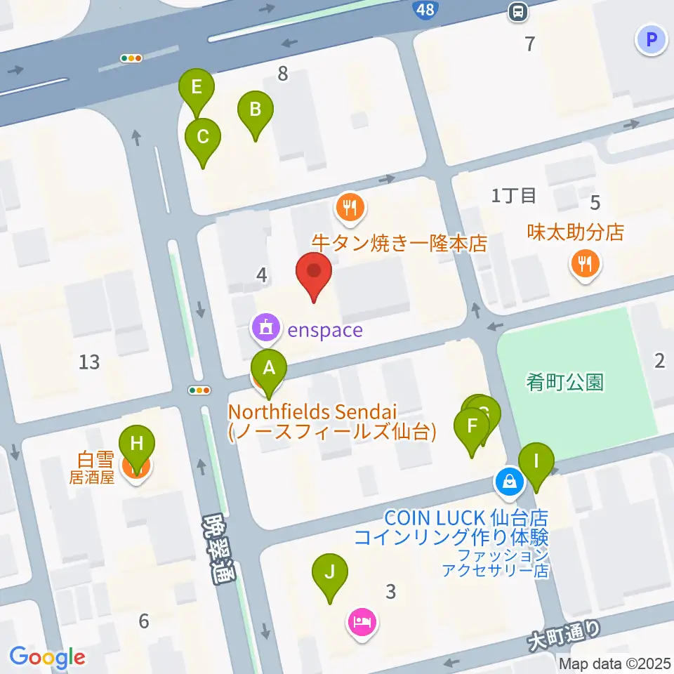 ケーズスタジオ周辺のカフェ一覧地図