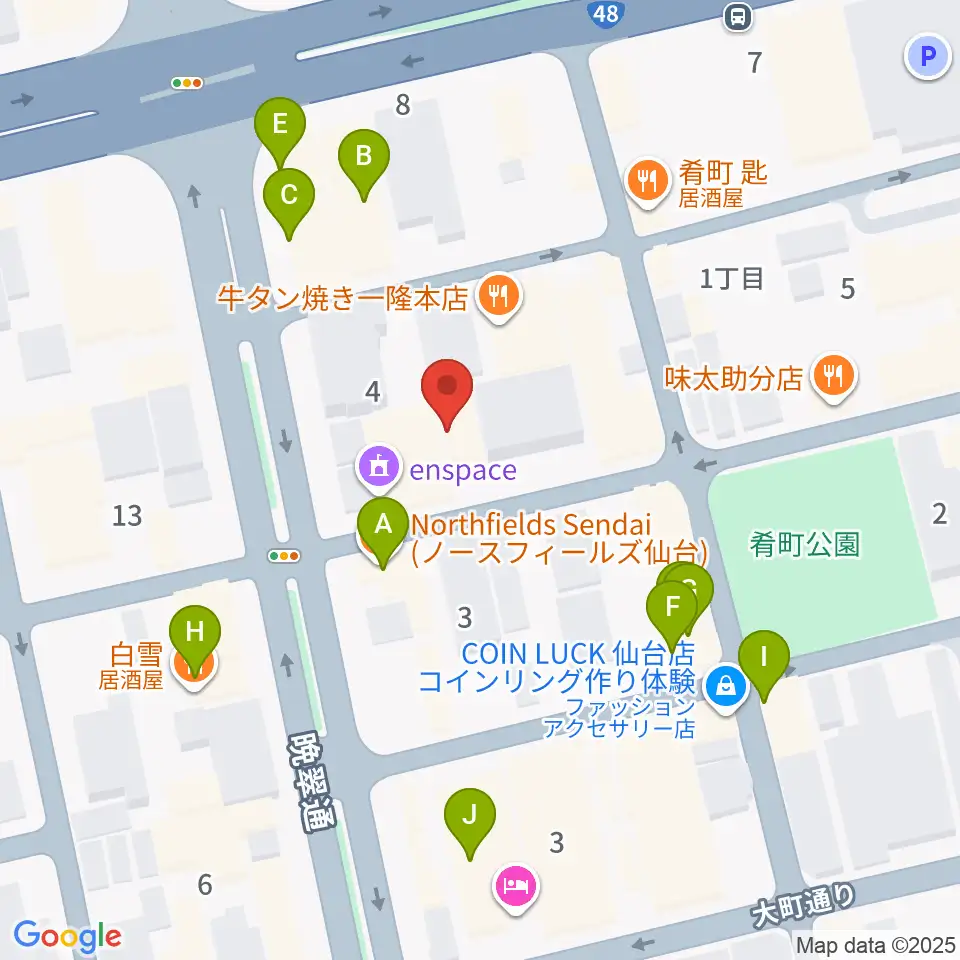 ケーズスタジオ周辺のカフェ一覧地図