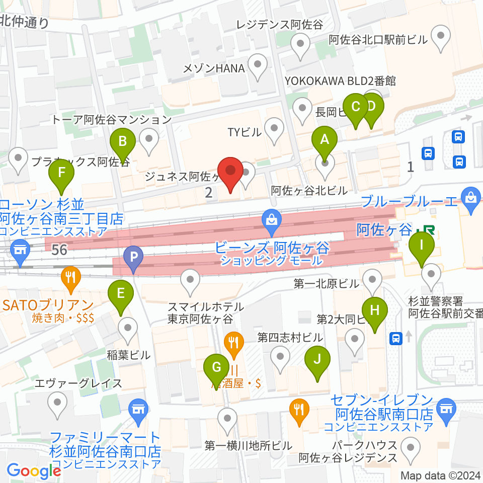 阿佐ヶ谷Yellow Vision周辺のカフェ一覧地図