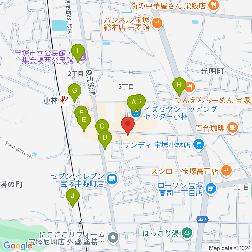 レイドバックミュージックスクール周辺のカフェ一覧地図