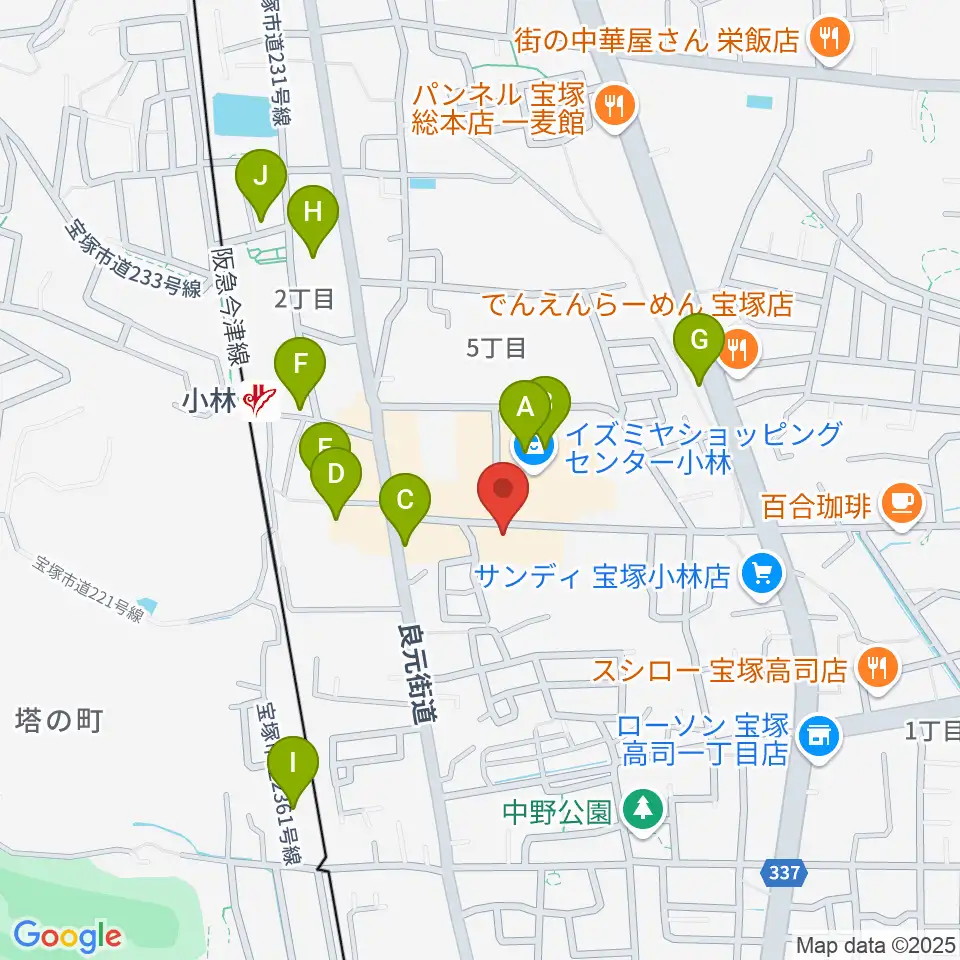 レイドバックミュージックスクール周辺のカフェ一覧地図