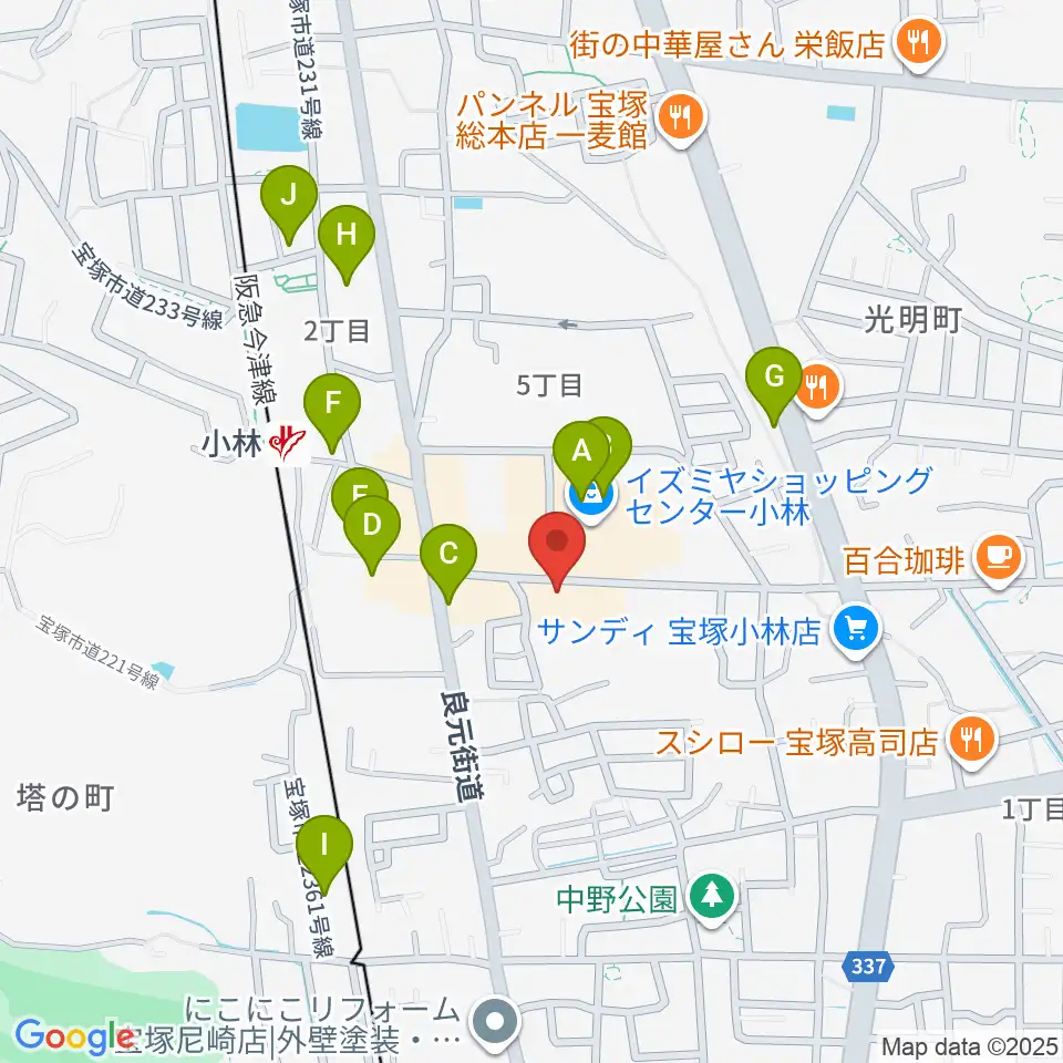 レイドバックミュージックスクール周辺のカフェ一覧地図