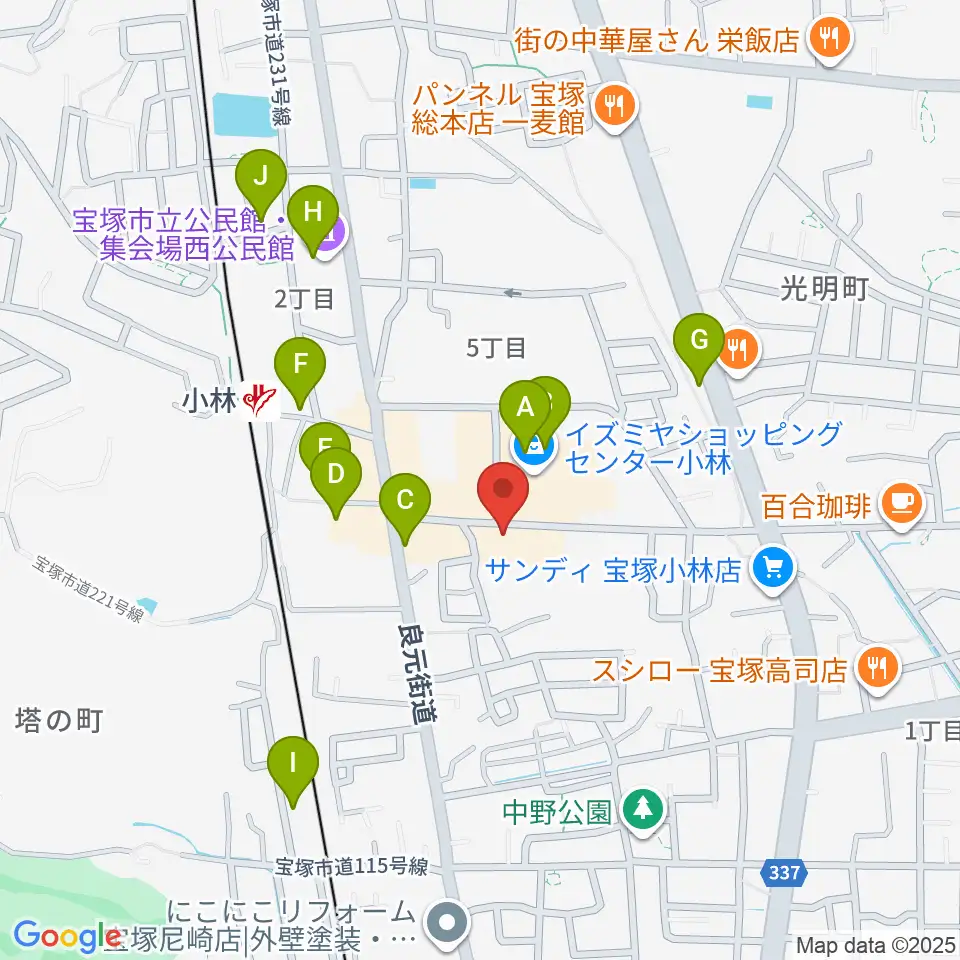 レイドバックミュージックスクール周辺のカフェ一覧地図
