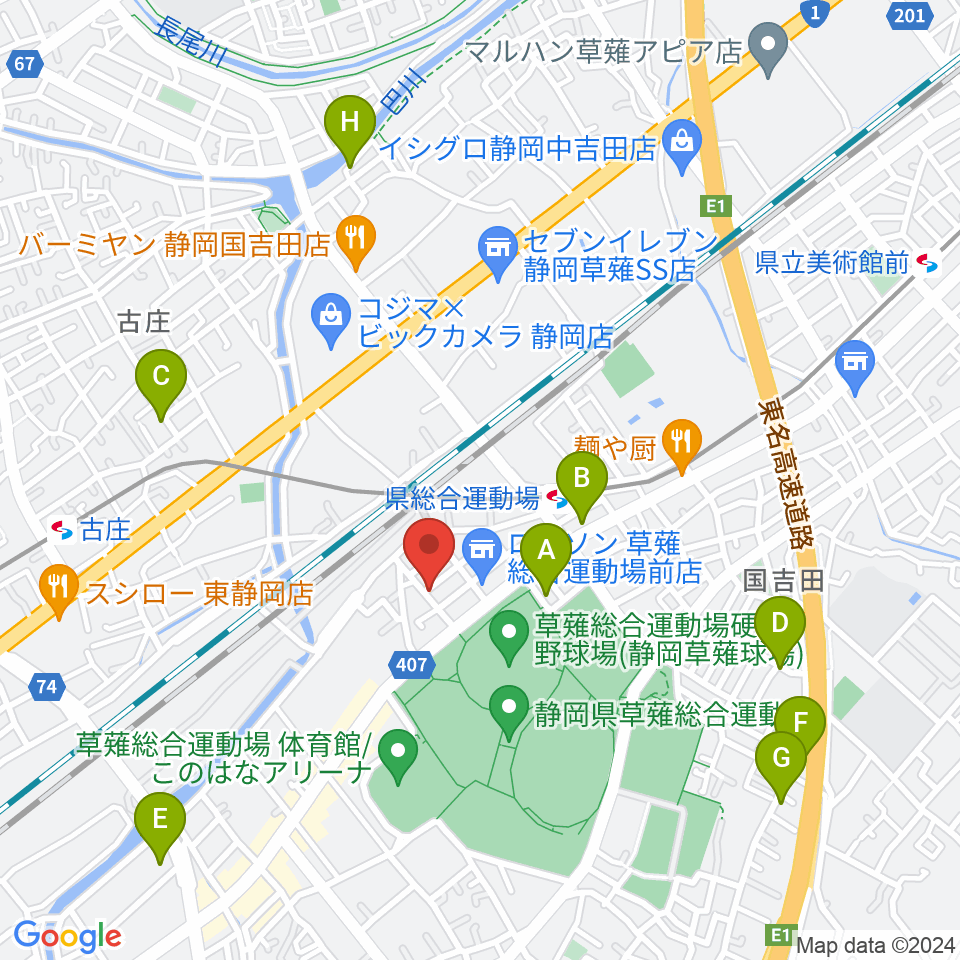 ヤマモトレコーディングスタジオ周辺のカフェ一覧地図