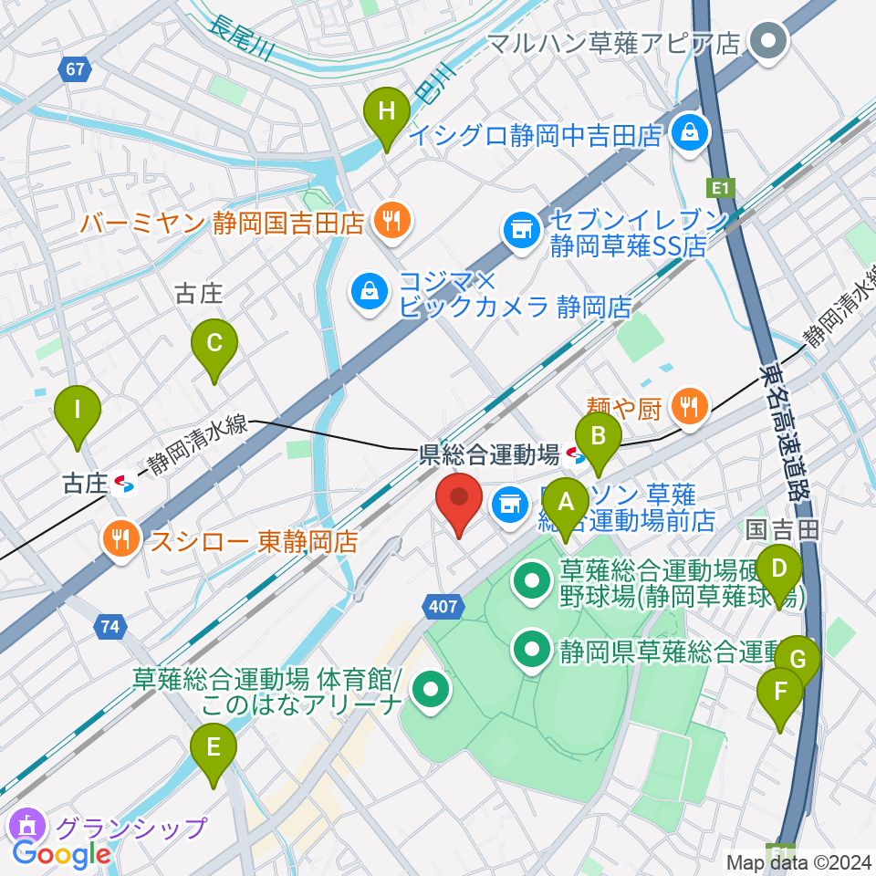 ヤマモトレコーディングスタジオ周辺のカフェ一覧地図