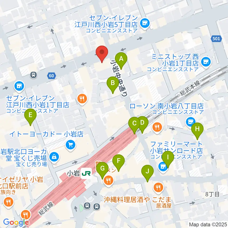 サウンドスタジオM小岩店周辺のカフェ一覧地図