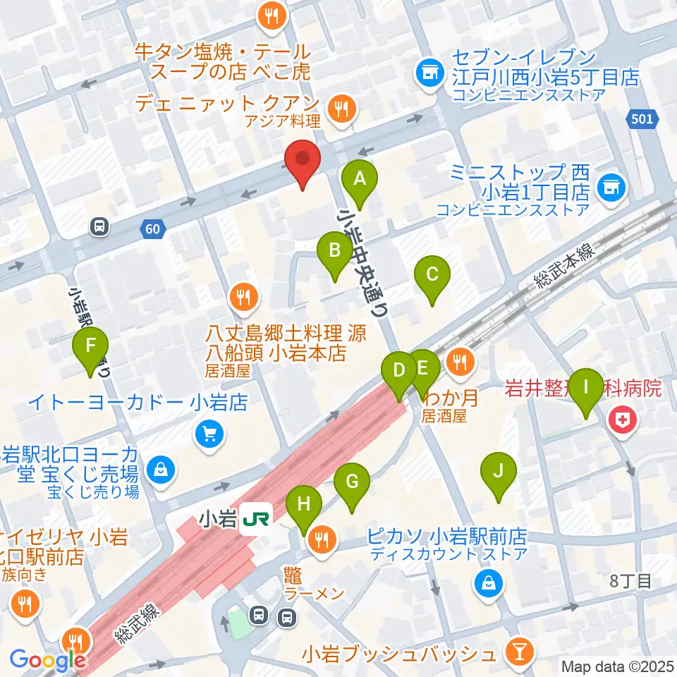サウンドスタジオM小岩店周辺のカフェ一覧地図