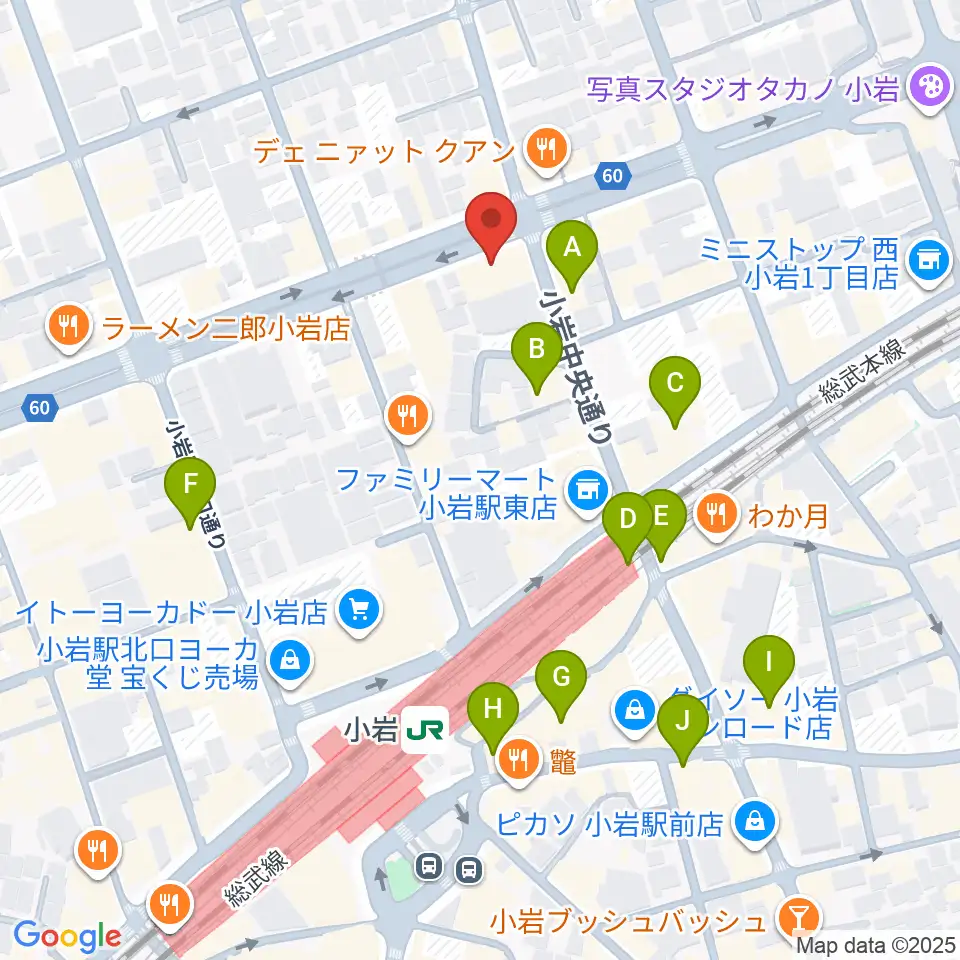 サウンドスタジオM小岩店周辺のカフェ一覧地図