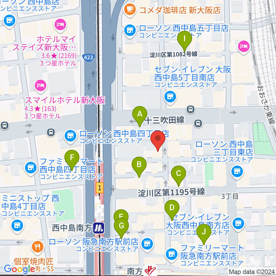 グスクミュージッククラブ周辺のカフェ一覧地図