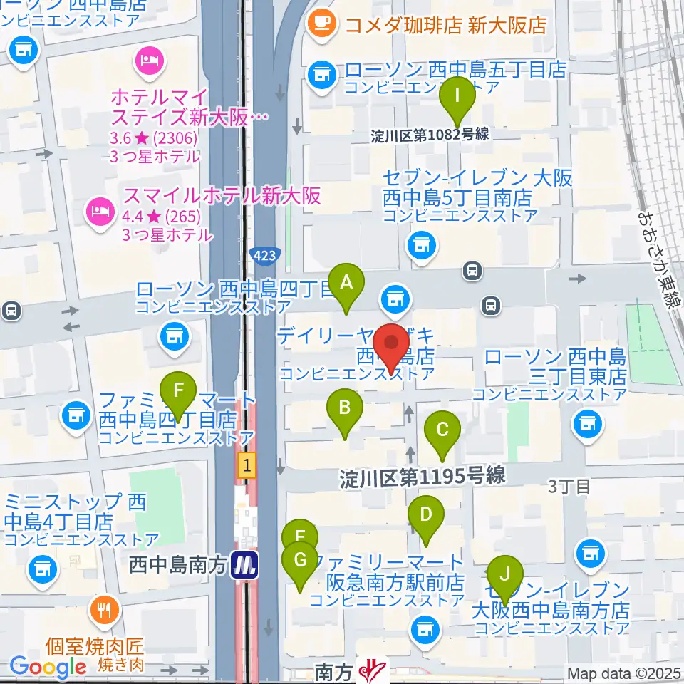 グスクミュージッククラブ周辺のカフェ一覧地図