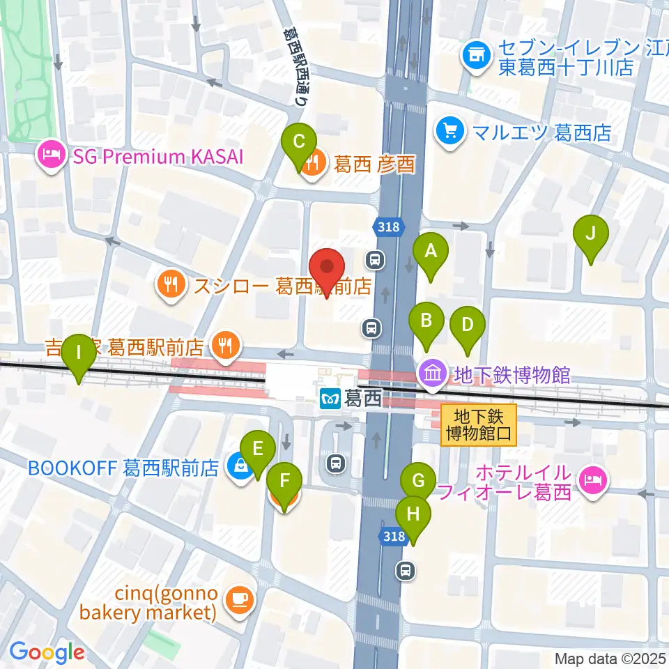モア東京ボーカル教室 葛西駅校周辺のカフェ一覧地図