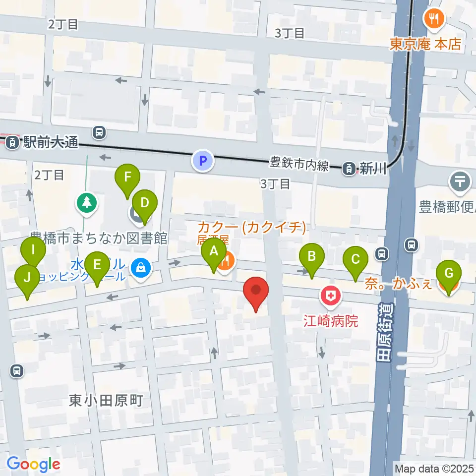ハヤシ楽器リハーサルスタジオ周辺のカフェ一覧地図