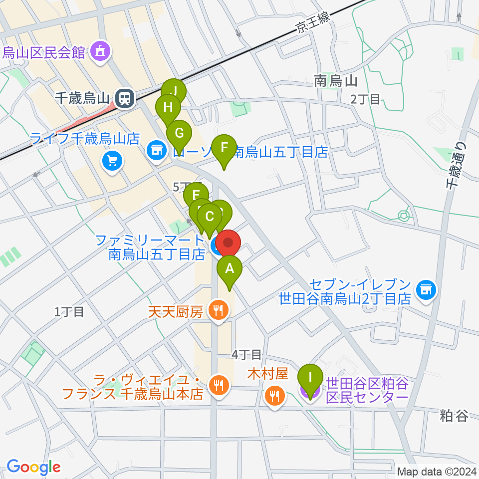 スタジオゼロナイン周辺のカフェ一覧地図