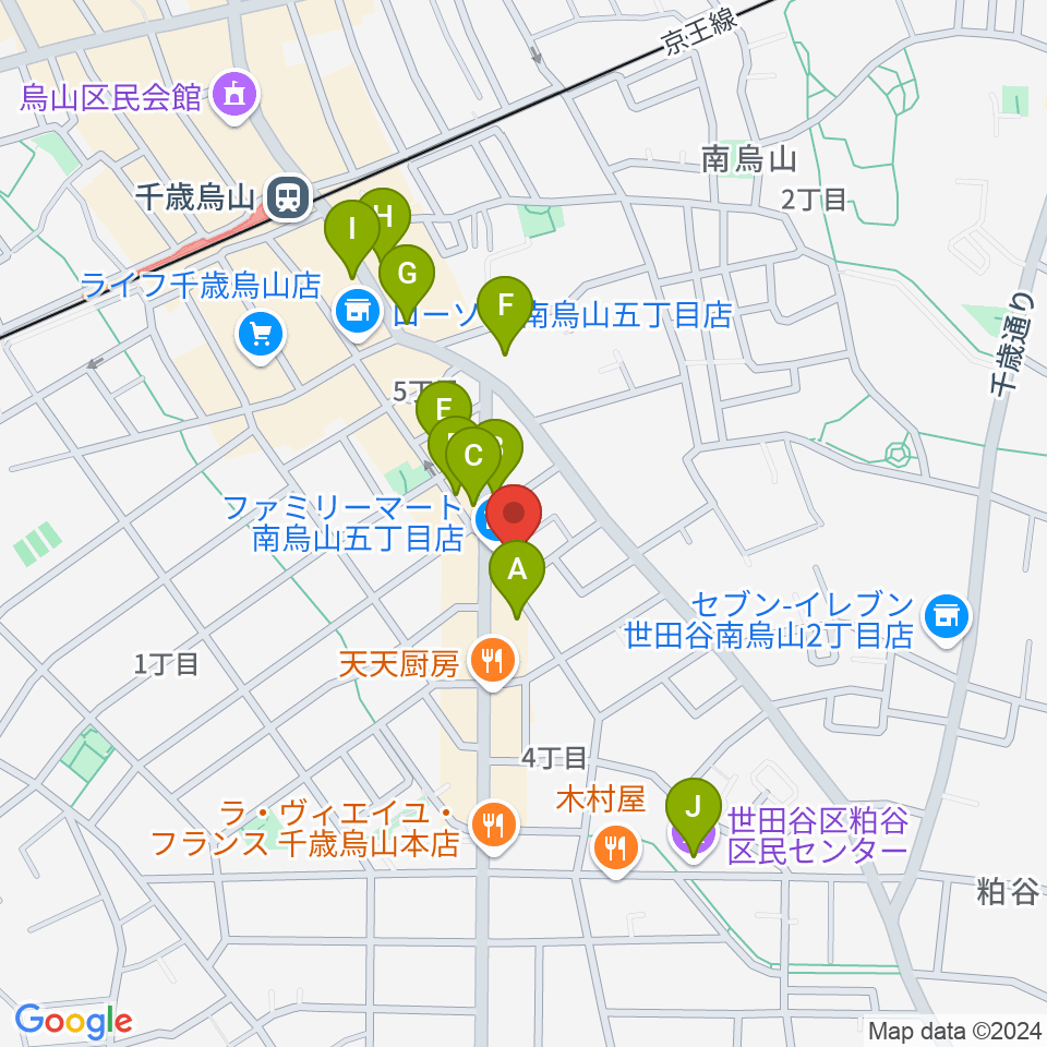 スタジオゼロナイン周辺のカフェ一覧地図