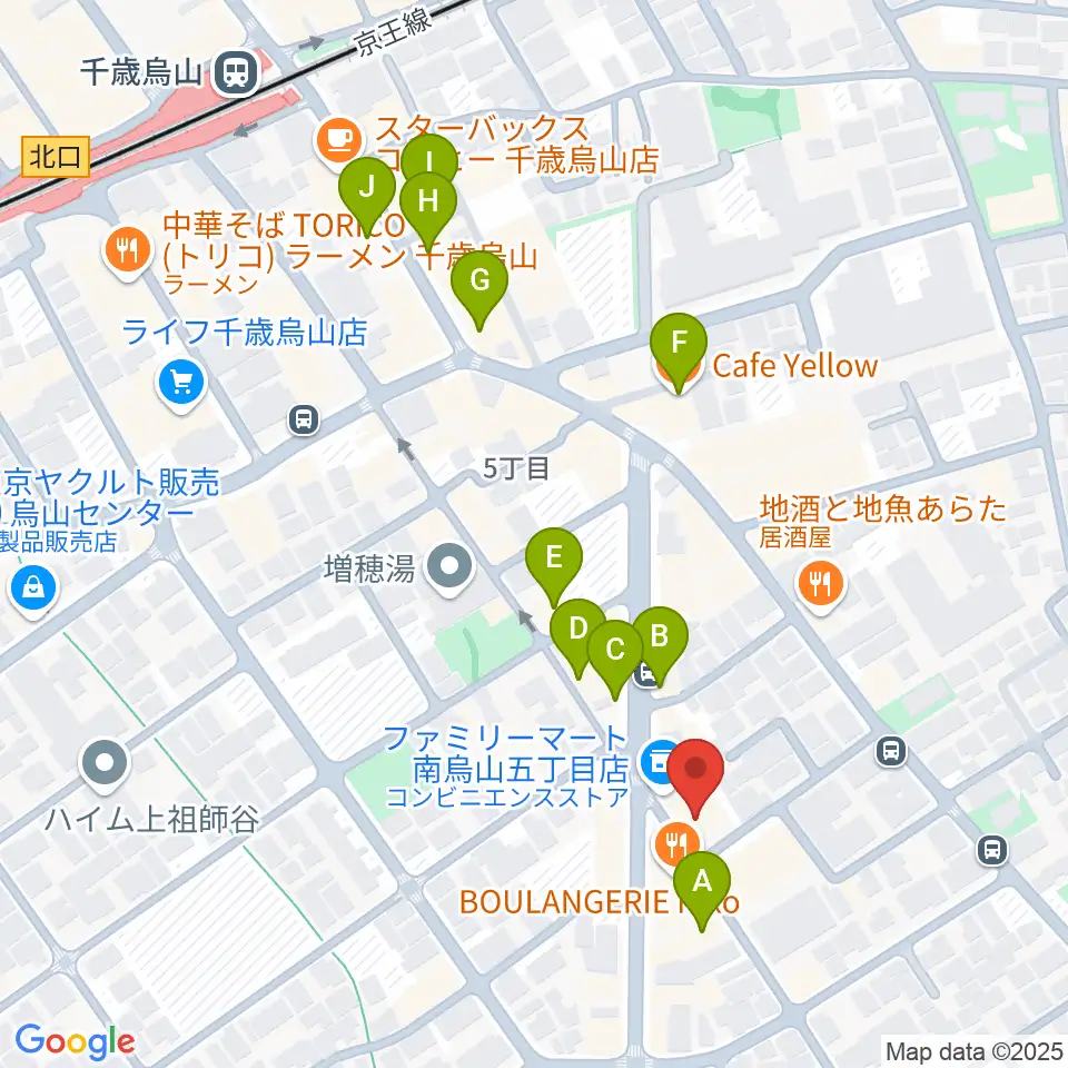 スタジオゼロナイン周辺のカフェ一覧地図