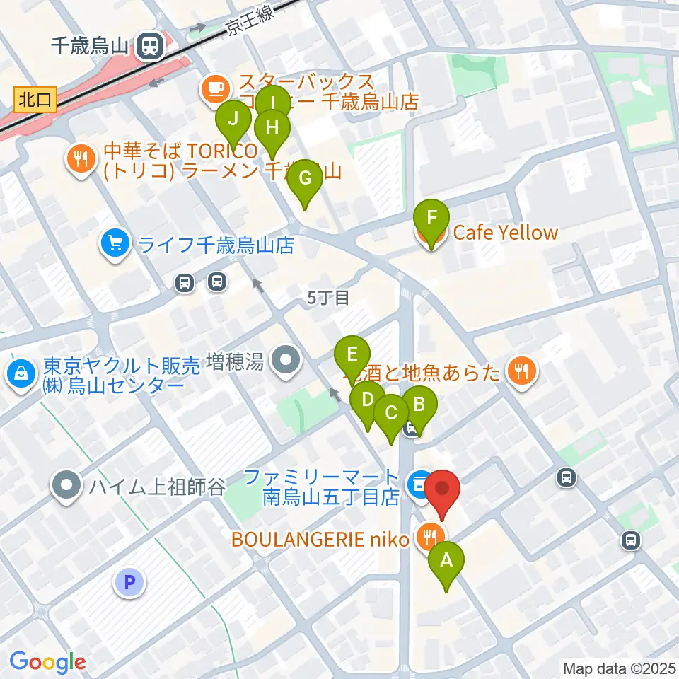 スタジオゼロナイン周辺のカフェ一覧地図