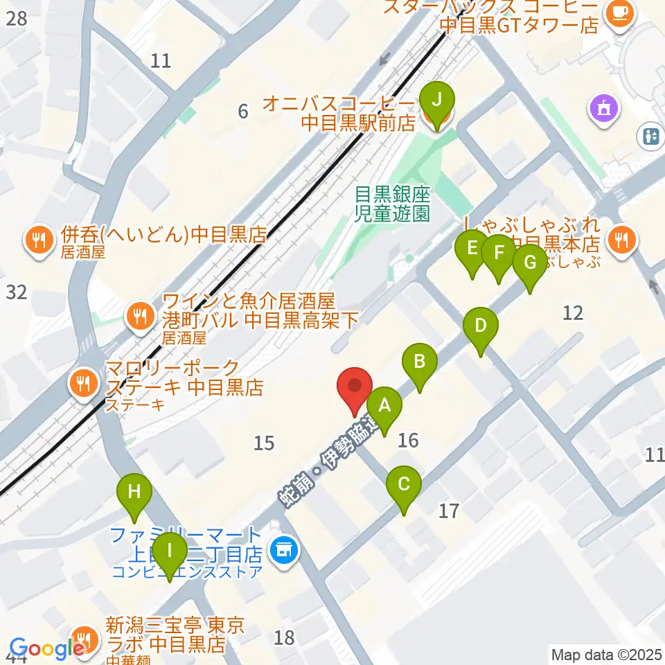 中目黒 楽屋周辺のカフェ一覧地図